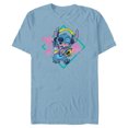 thumbnail image 1 of Disney Stitch ‘90s Vibe Retro Distressed - Short Sleeve Blended T-Shirt for Adults - Customized-Ocean Blue, 1 of 5