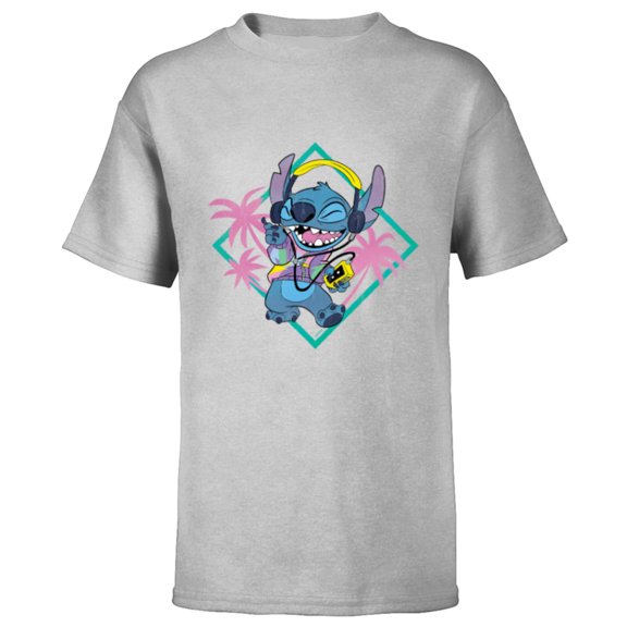 Disney Stitch ‘90s Vibe Retro Distressed - Short Sleeve T-Shirt for Kids - Customized-Athletic Heather
