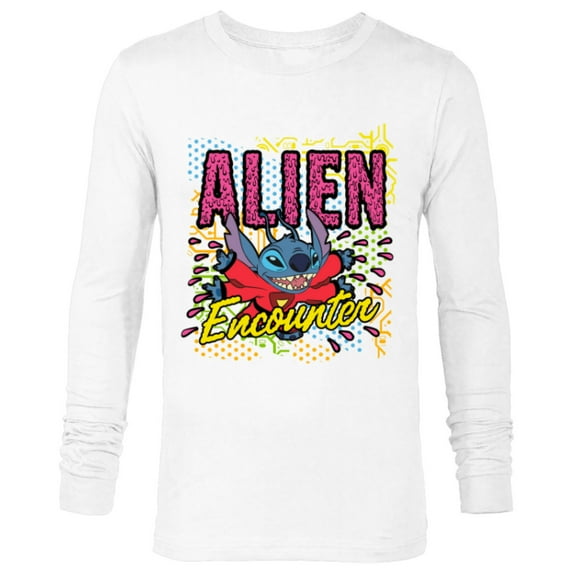 Disney Stitch Alien Encounter - Long Sleeve T-Shirt for Men - Customized-White