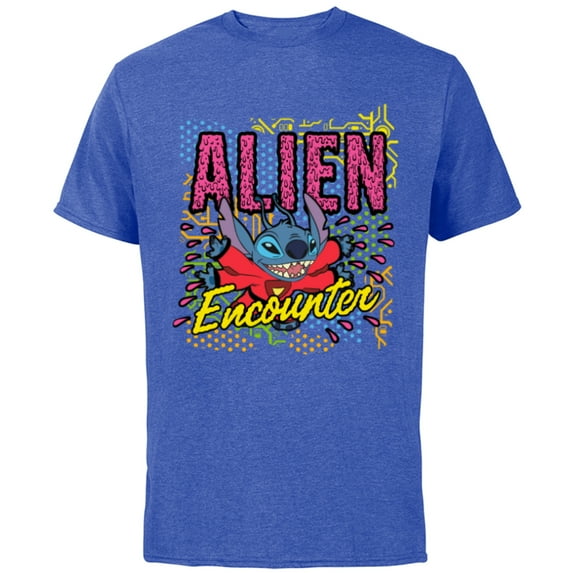 Disney Stitch Alien Encounter - Short Sleeve Cotton T-Shirt for Adults - Customized-Royal Heather