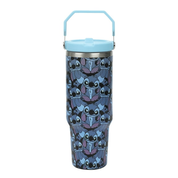 Disney Stitch All-Over Print Blue 40 Oz Stainless Steel Tumbler With Handle