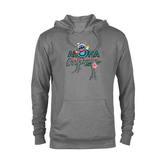 Disney Stitch Aloha Christmas Holiday Standard - Pullover Hoodie for Adults – Customized-Graphite Heather
