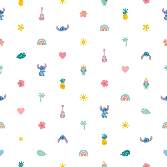 Disney Stitch Aloha Mini Print Blue & Pink Peel & Stick Wallpaper