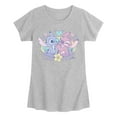 thumbnail image 1 of Disney - Stitch And Angel Flower - Youth Girls Short Sleeve T-Shirt, 1 of 3