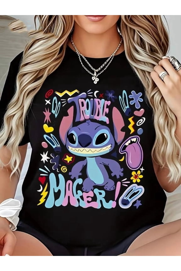 Disney Stitch And Villains Maleficent Ursula Hades Mashup T-shirt