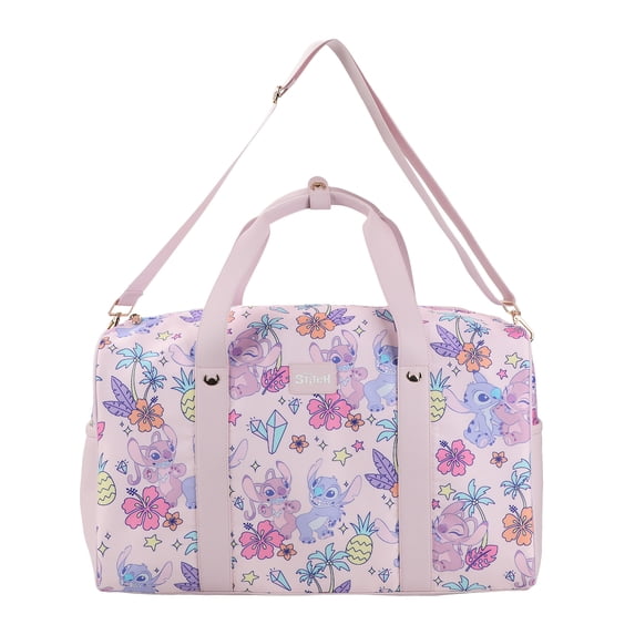 Disney Stitch & Angel 18" Pink Duffle Bag