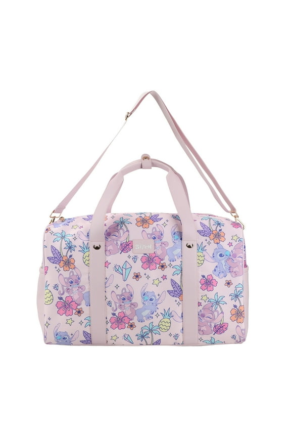 Disney Stitch & Angel 18" Pink Duffle Bag