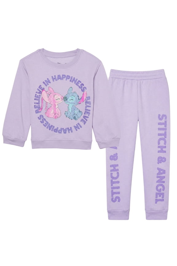 Stitch & Angel Front & Back Sweatshirt & Jogger Set