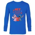 thumbnail image 1 of Disney Stitch & Angel Hey You’re My Fav Love Valentine’s Day - Long Sleeve T-Shirt for Men - Customized-Navy, 1 of 5