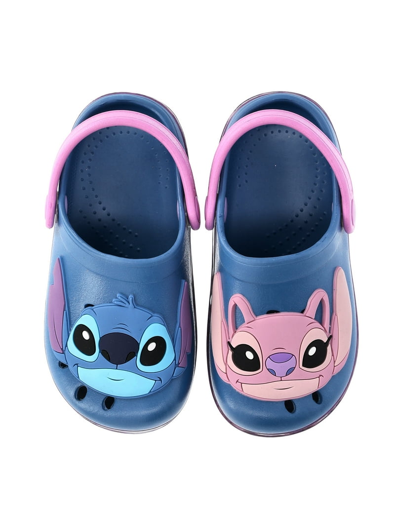 ☆Stitch♪ Disney Stitch & Angel Toddler Girls Comfort Clog Sandals - Walmart.com