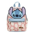 thumbnail image 1 of Disney Stitch Applique Character Head Pink Dress Pattern 10.6" Mini Backpack, 1 of 7
