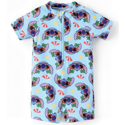 Disney Stitch Baby Boys Girls Swimsuits Summer Zipper Rash Guard UPF 50 One Piece Bathing Suit Sizes 3M-18M