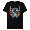 thumbnail image 1 of Disney Stitch Bat Halloween Costume - Short Sleeve Blended T-Shirt for Adults - Customized-Black, 1 of 5