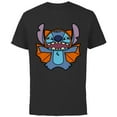 thumbnail image 1 of Disney Stitch Bat Halloween Costume - Short Sleeve Cotton T-Shirt for Adults - Customized-Black, 1 of 5