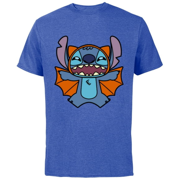 Disney Stitch Bat Halloween Costume - Short Sleeve Cotton T-Shirt for Adults - Customized-Royal Heather