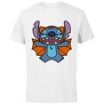 thumbnail image 1 of Disney Stitch Bat Halloween Costume - Short Sleeve Cotton T-Shirt for Adults - Customized-White, 1 of 5