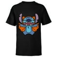 thumbnail image 1 of Disney Stitch Bat Halloween Costume - Short Sleeve T-Shirt for Kids - Customized-Black, 1 of 5