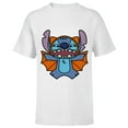 thumbnail image 1 of Disney Stitch Bat Halloween Costume - Short Sleeve T-Shirt for Kids - Customized-White, 1 of 5