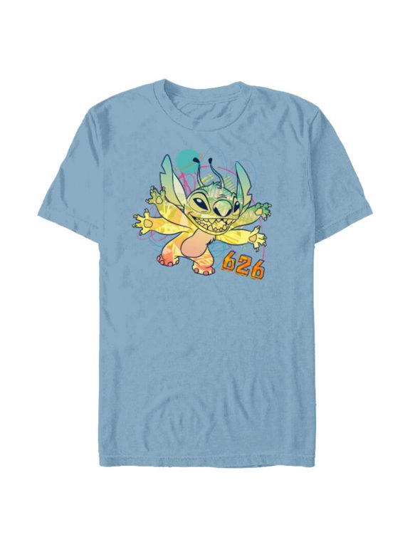 Stitch Beach Vibes 626 Alien Fun in the Sun - Short Sleeve Blended T-Shirt for Adults - Customized-Ocean Blue
