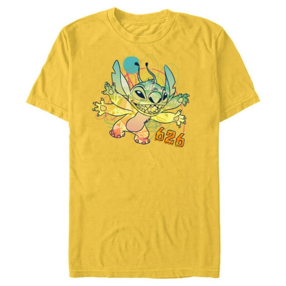 Disney Stitch Beach Vibes 626 Alien Fun in the Sun - Short Sleeve Blended T-Shirt for Adults - Customized-Yellow