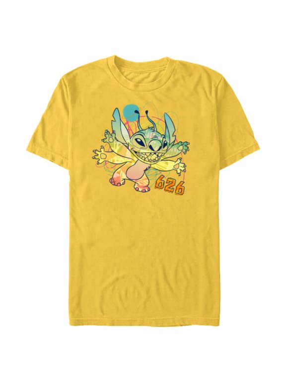 Stitch Beach Vibes 626 Alien Fun in the Sun - Short Sleeve Blended T-Shirt for Adults - Customized-Yellow