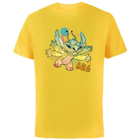 Disney Stitch Beach Vibes 626 Alien Fun in the Sun - Short Sleeve Cotton T-Shirt for Adults - Customized-Yellow