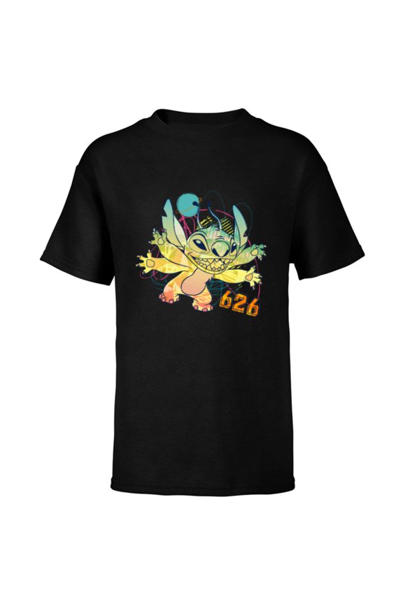 Stitch Beach Vibes 626 Alien Fun in the Sun - Short Sleeve T-Shirt for Kids - Customized-Black