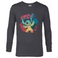 thumbnail image 1 of Disney Stitch Beach Vibes Hawai’i Hibiscus Flowers and Palms - Long Sleeve T-Shirt for Men - Customized-Charcoal Heather, 1 of 5