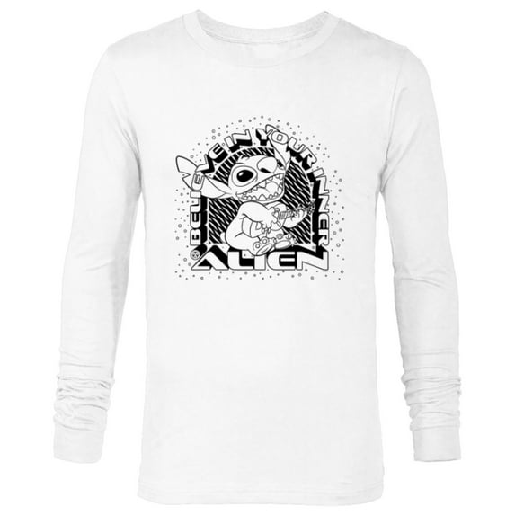 Disney Stitch Believe in Your Inner Alien Coloring Book - Long Sleeve T-Shirt for Men - Customized-White