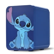 Disney Stitch Mini Fridge 4L 6 Can, Blue Portable Beverage Cooler for Drinks, Skincare, Bedroom, Office, Gaming Setup