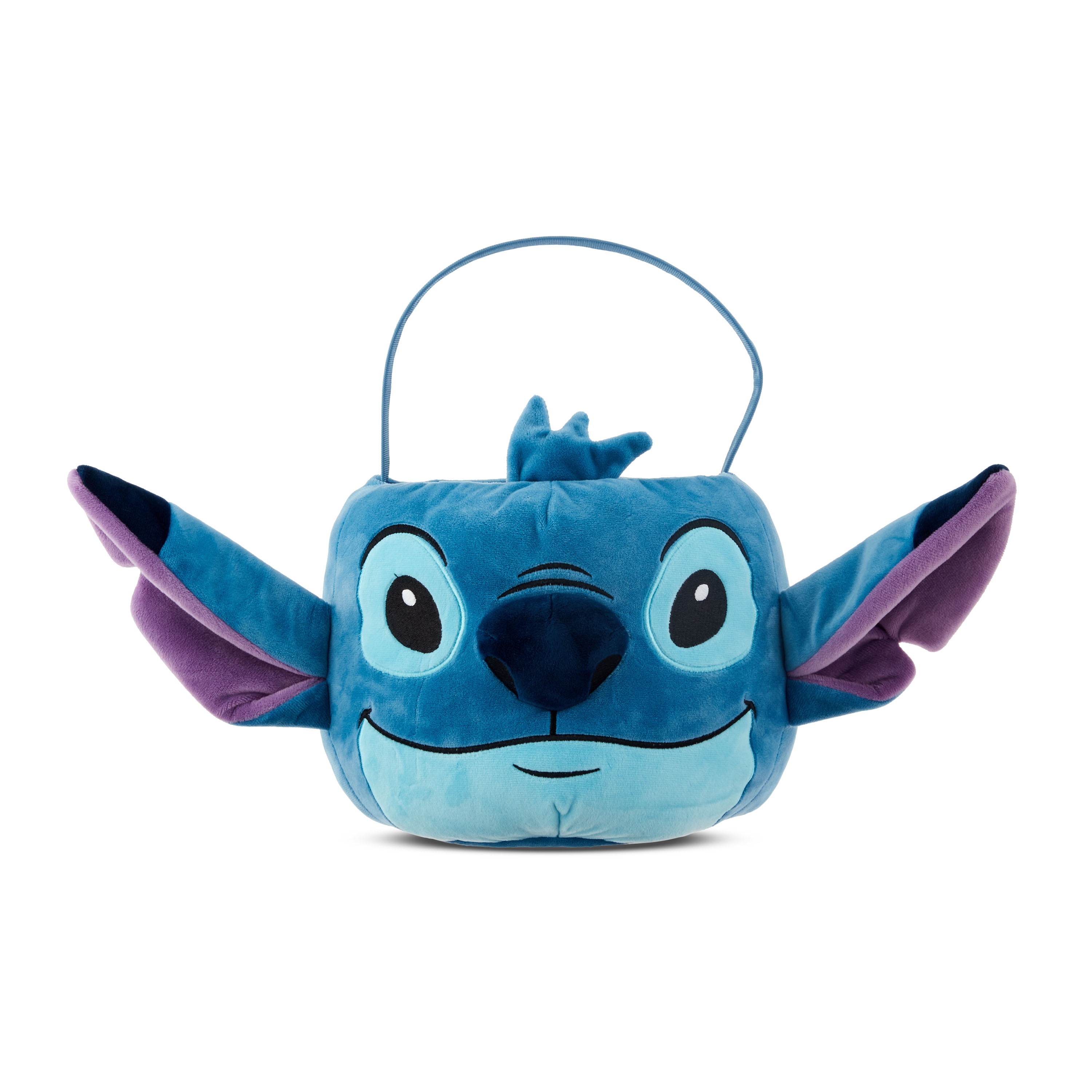Disney Stitch Blue Plush Easter Basket by Ruz, 7 inches Tall
