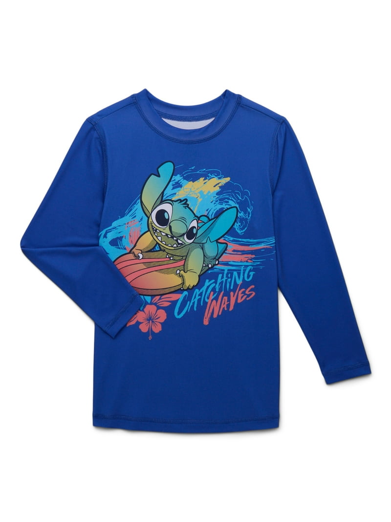 Stitch Boys Swim Rashguard - Sizes 4-12 - Disney Store - Walmart.com