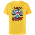 thumbnail image 1 of Disney Stitch Built for Trouble - Short Sleeve Cotton T-Shirt for Adults - Customized-Yellow, 1 of 5