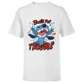 thumbnail image 1 of Disney Stitch Built for Trouble - Short Sleeve T-Shirt for Kids - Customized-White, 1 of 5