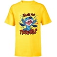 thumbnail image 1 of Disney Stitch Built for Trouble - Short Sleeve T-Shirt for Kids - Customized-Yellow, 1 of 5