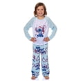 thumbnail image 1 of Disney Stitch Christmas Pajamas Kid's Candy Cane 2 Piece PJ Lounge Set, 1 of 5