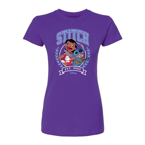 Disney - Stitch Collegiate Group - Juniors Fitted Short Sleeve Graphic T-Shirt