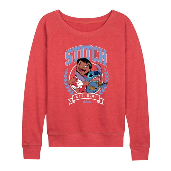 Disney - Stitch Collegiate Group - Women's French Terry Long Sleeve Pullover