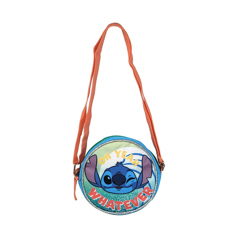 Disney Stitch Crossbody Bag Purse Zipper Round Blue Kids Girls 5.5 Small