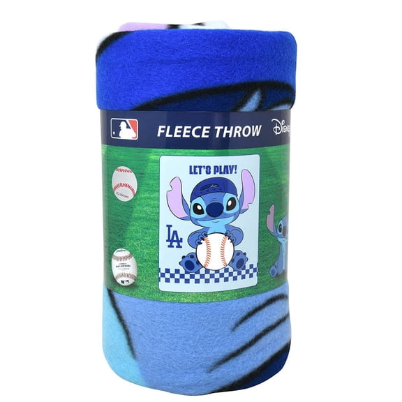 Disney Stitch DIS-MLB 45X60 Fleece Throw Blanket Game Play - Dodgers