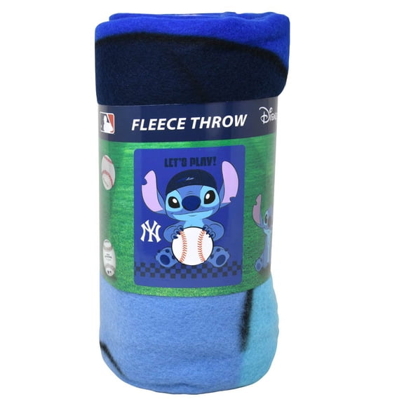 Disney Stitch DIS-MLB 45X60 Fleece Throw Blanket Game Play - Yankees