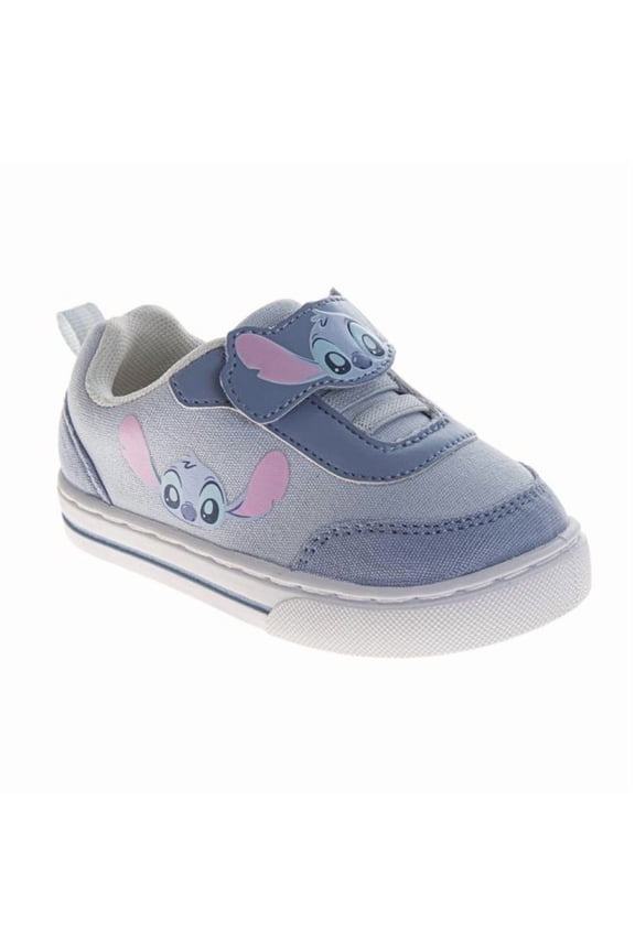 Stitch Design Casual Sneakers Girls - Cute Alien Everyday Wear Comfortable Durable Canvas Easy On/Off (Infant/Toddler) - Blue, Size: 4