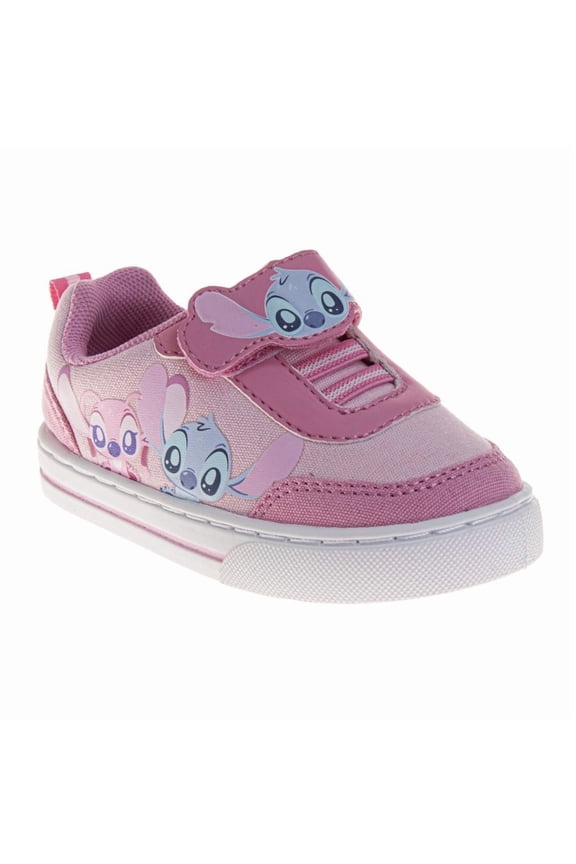 Stitch Design Sneakers Girls - Adorable Cute Alien Casual Style Easy On/Off Durable Tread (Infant/Toddler) - Pink, Size: 3