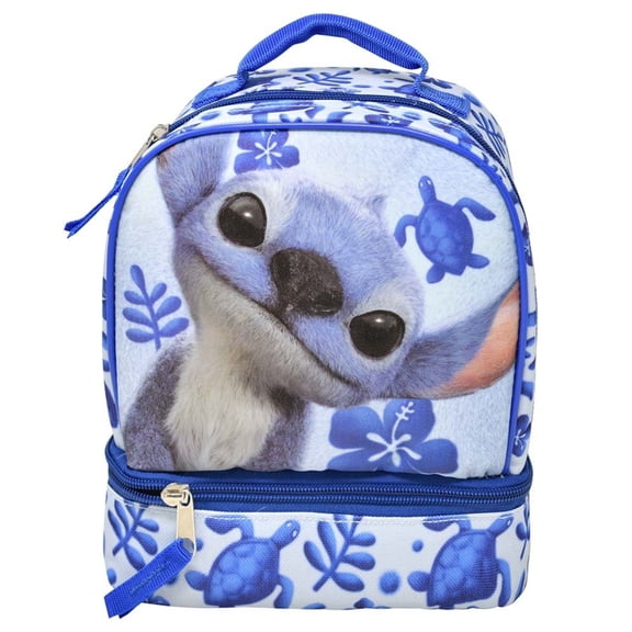 Disney Stitch Drop Bottom Lunch Bag, 8" x 5" x 9"