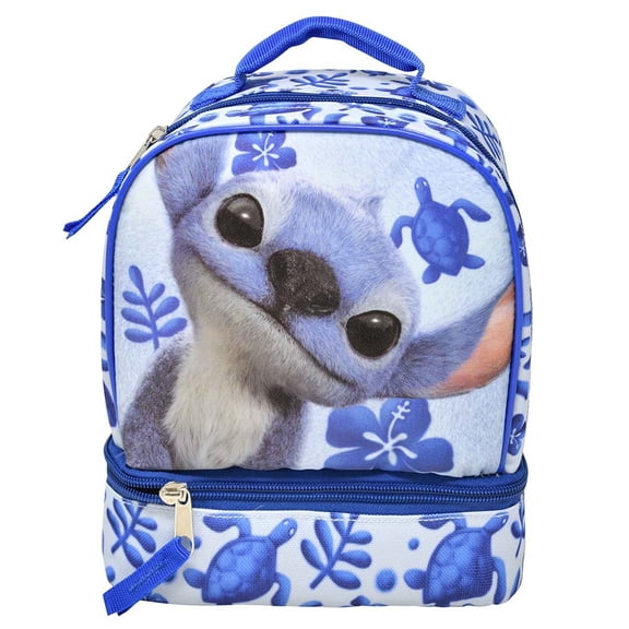 Disney Stitch Drop Bottom Lunch Bag, 8" x 5" x 9"