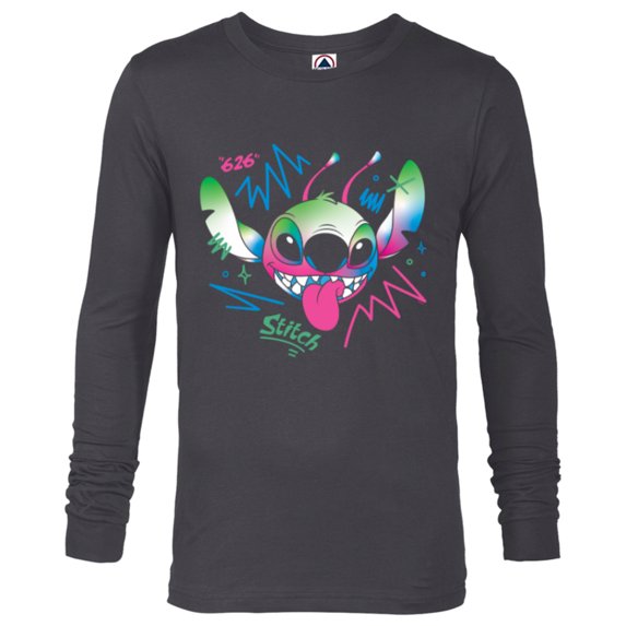 Disney Stitch Electric Alien Experiment 626 Wild Freestyle- Long Sleeve T-Shirt for Men - Customized-Charcoal Heather