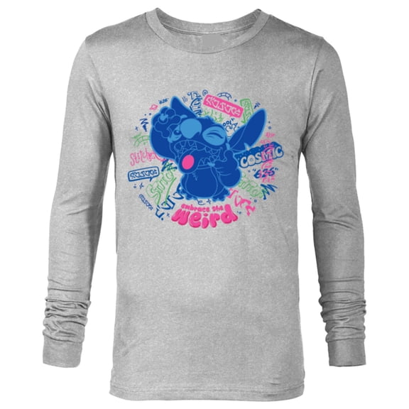 Disney Stitch Embrace the Weird Freestyle Alien Street Tags- Long Sleeve T-Shirt for Men - Customized-Athletic Heather