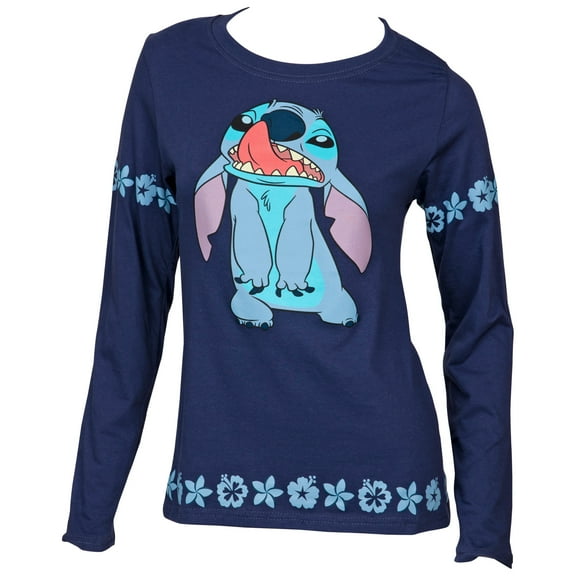 Disney Stitch Experiment 626 Jersey Style Juniors Long Sleeve T-Shirt-Small