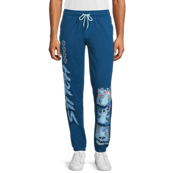Disney Stitch Experiment 626 Print Cotton/Polyester Men's Sleep Pants in Navy, Sizes S-2XL