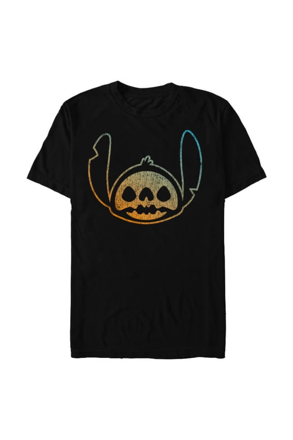 Stitch Face Halloween - Short Sleeve Blended T-Shirt for Adults - Customized-Black